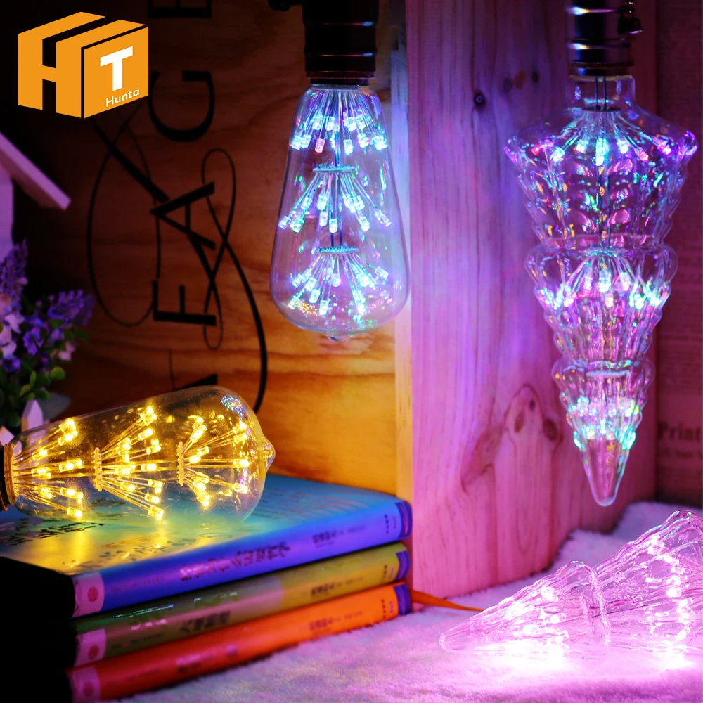 

7 colors Led lamp Christmas Tree Starry Sky LED Bulbs E27 AC220V bombillas led for living room/bedroom decor 4W lampadas led