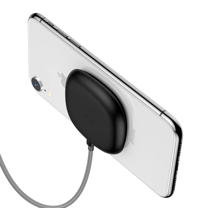 Baseus паук присоска Беспроводное зарядное устройство для iPhone XS Max XR X S Портативный быстрый беспроводной зарядный коврик для samsung Note 9 8 S9 - Цвет: Black