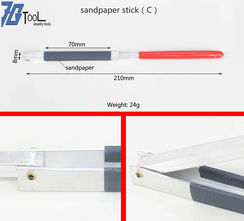 Наждачная бумага линейка пластиковые инструменты для полировки ювелирных изделий абразивная шлифовальная палка зажим Полировочный Набор
