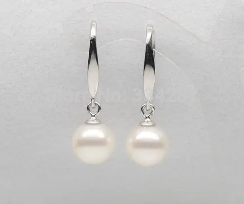 

Beautful 9-10mm white AAA+ Round pearl earrings