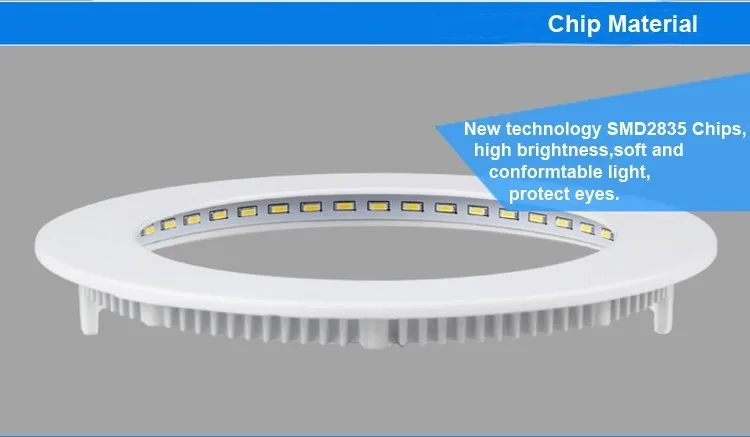 Светодиодные панельные светильники Потолочные круглые утопленные лампы Алюминиевые ультратонкие светильники 3W 4W 6W 9W 12W 15W 18W 24W Светильники для прожектора
