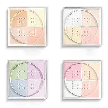 

Face Pressed Powder Palette Concealer Oil Control Perfect Cover Face Foundation Loose Powder Contoure Makeup Base With Puff