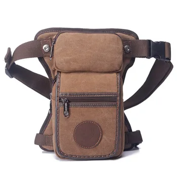 

Military Motorcycle Rider Hip Drop Leg Bag Fashion Trend New Men High Quality Canvas Travel Male Belt Bum Waist Fanny Pack