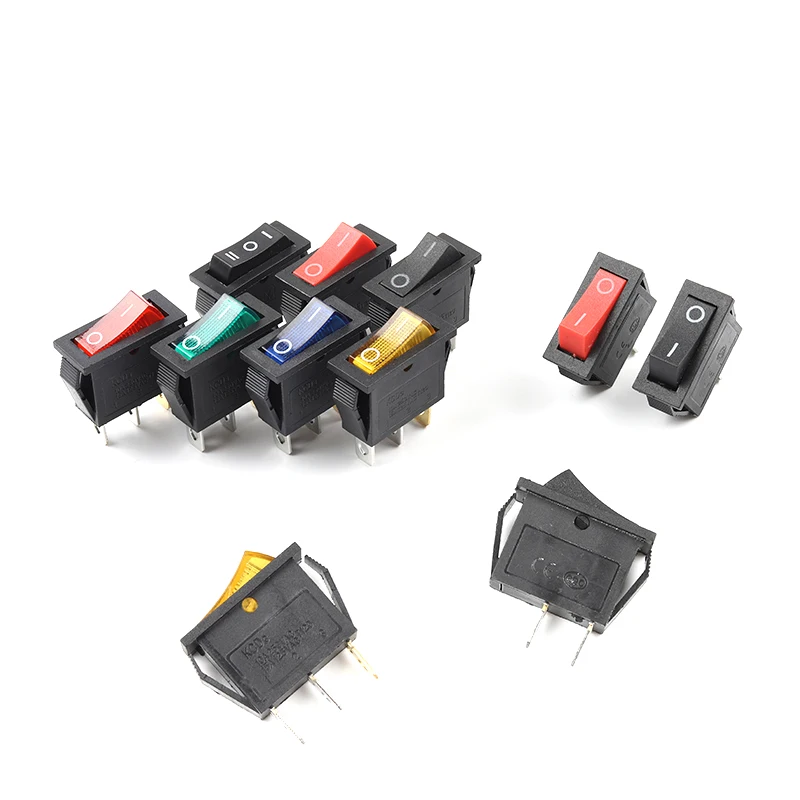 

5 PCS KCD3 2/3PIN Rocker Switch ON-OFF-ON 2/3Position SPDT KCD3 Power Switch 10A/250VAC 15A/125VAC With Light DIY YOU Switch