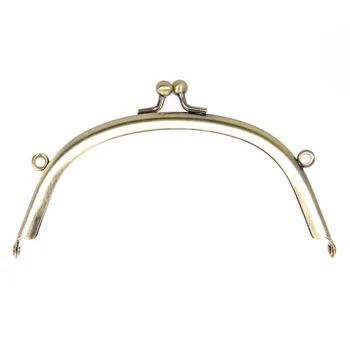 

Kiss Clasp Lock DIY C Shape Delicate Bronze Tone Metal Purse Frame No Hole Women Luggage Bag Accessories 16.5cm 10Pcs