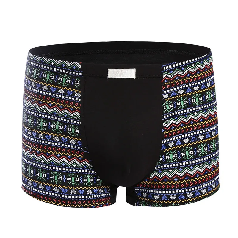 Large Size XXL 5XL Sexy Men Underwear Boxers Shorts homme U Convex Pouch Panties Printed Viscose