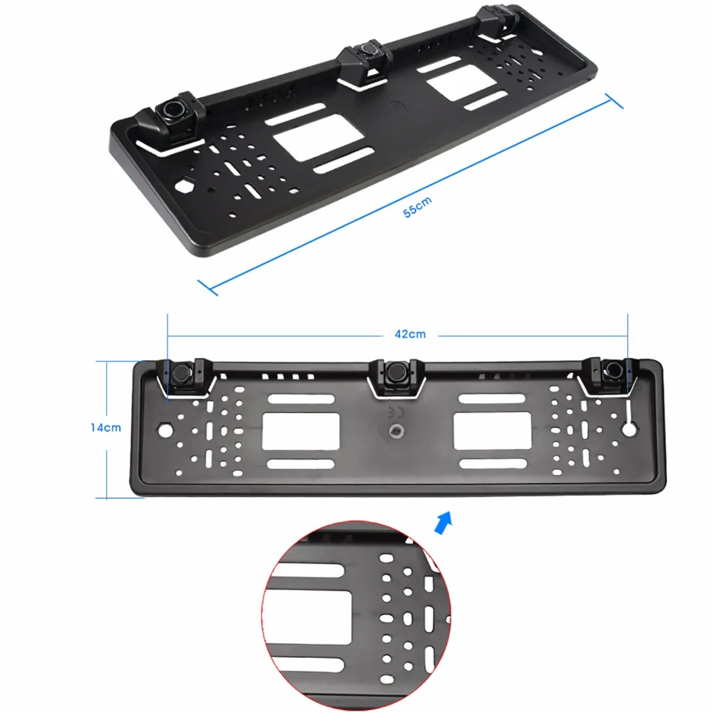 Buyee автомобильный парковочный датчик системы реверсивный радар детектор комплект для ЕС номерной знак задний номер рамка 3 датчика s с сигнализацией дисплей