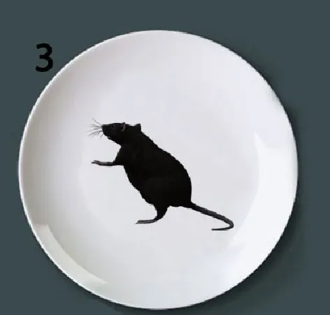 Креативные черные тарелки для мыши забавное блюдо для закусок маленькое круглое декоративное круглое блюдо курица вечерние поставки комическая Посуда Обслуживание - Цвет: 3
