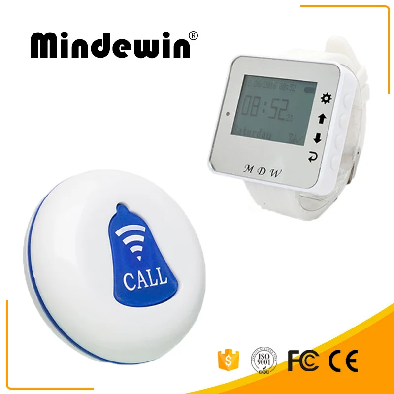 Mindewin 20 шт. кнопка вызова официанта и 2 часы пейджер ресторан Беспроводная