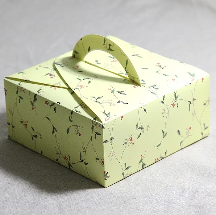 Маленький желтый цветок украшение десерт торт коробка подарок бисквит ручной портативный Коробка хлебобулочная упаковка поставки сувениры