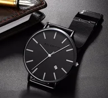 KASHIDUN Uni-sex Lover’s Wrist Watch Waterproof Easy Read Simple Army Watch Hook-buckle Mesh Steel Bracelet For Men and women