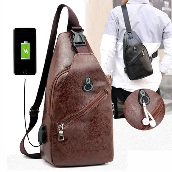 

Men's PU Shoulder Bags 3 Colors New Fashion Chest bag Casual High Quality Crossbody Bags Bolsos Mujer Bolsas 2019 624