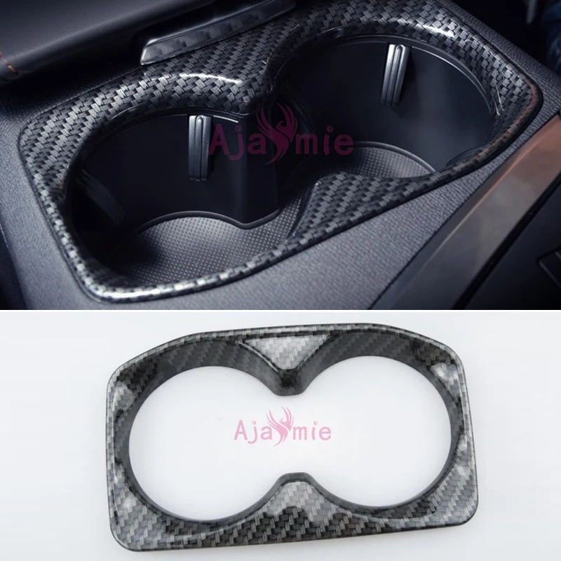 

Accessories For Peugeot 5008 3008 2017 2018 Interior Overlay Panel Carbon Fiber Color Water Cup Holder Trim Chrome Car Styling