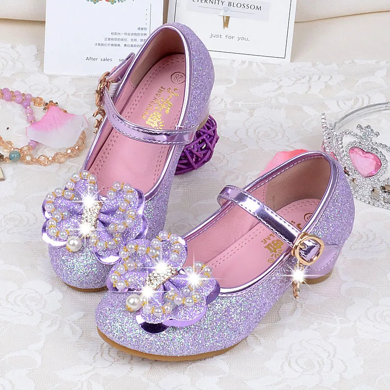 URAQT Zapatos de la Princesa Zapatos de Disfraz Ni/ñas Sandalias de Vestido con Tac/ón Pl/ástico para Cumplea/ños Cosplay Carnaval Halloween Fiesta Azul