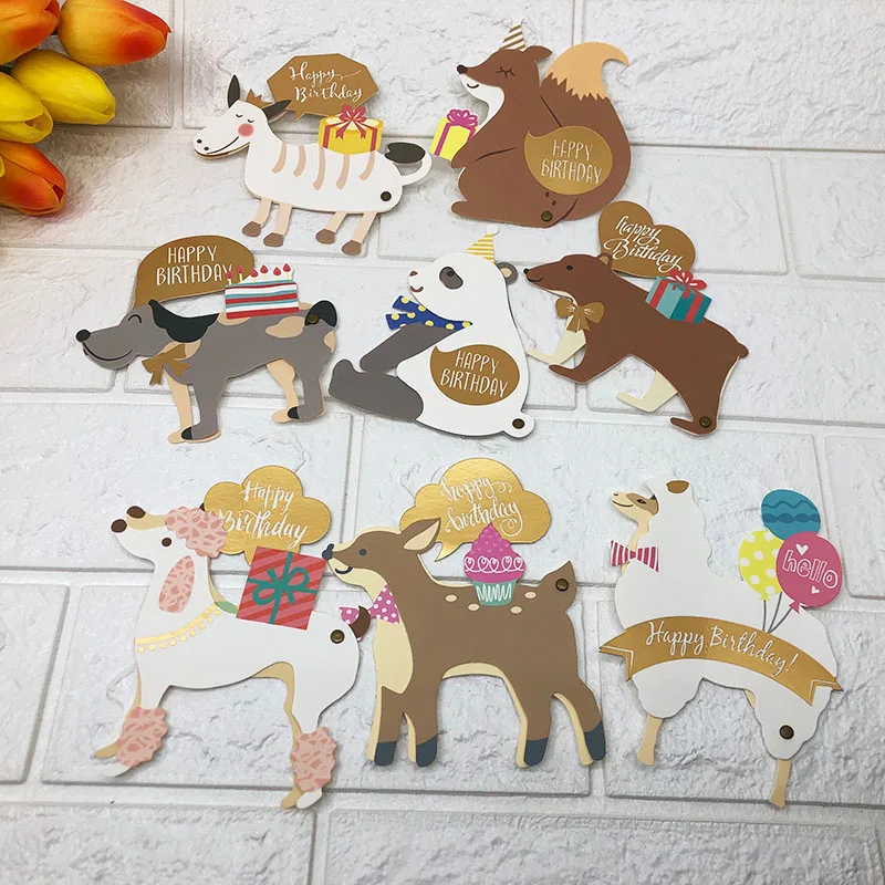  Creative cartoon card 2in1 surprise invitation card Greeting Card Love Romantic Birthday Wedding An - 32983265056