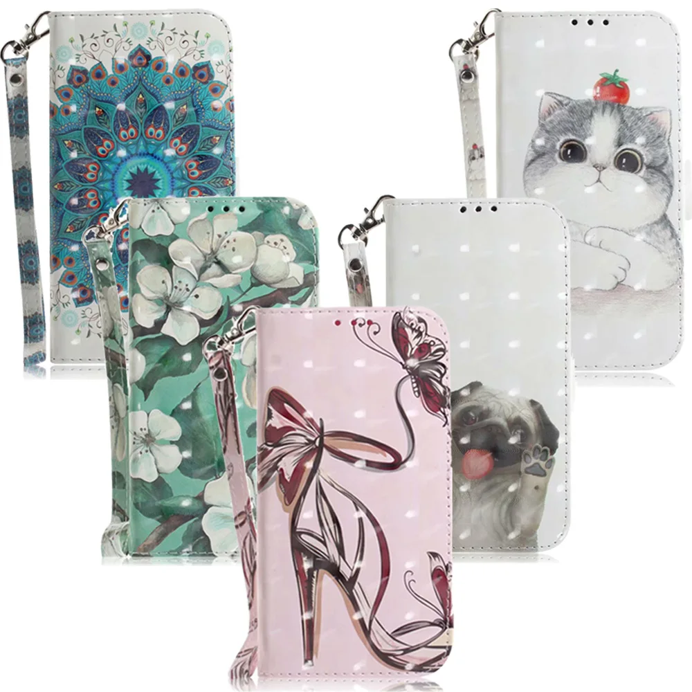 

Leather Wallet Phone Bag For Motorola Moto G5S G6 E5 Plus Case 3D Flower Cover Moto One P30 Play G7 Plus Play Power Flip Cases