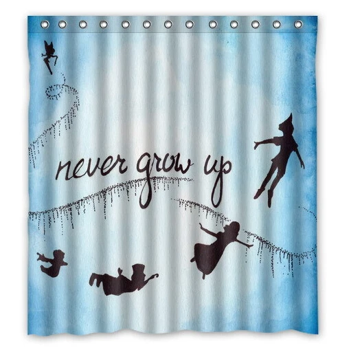 Free Shipping Peter Pan Never Grow Up Custom Shower Curtain Home Decor