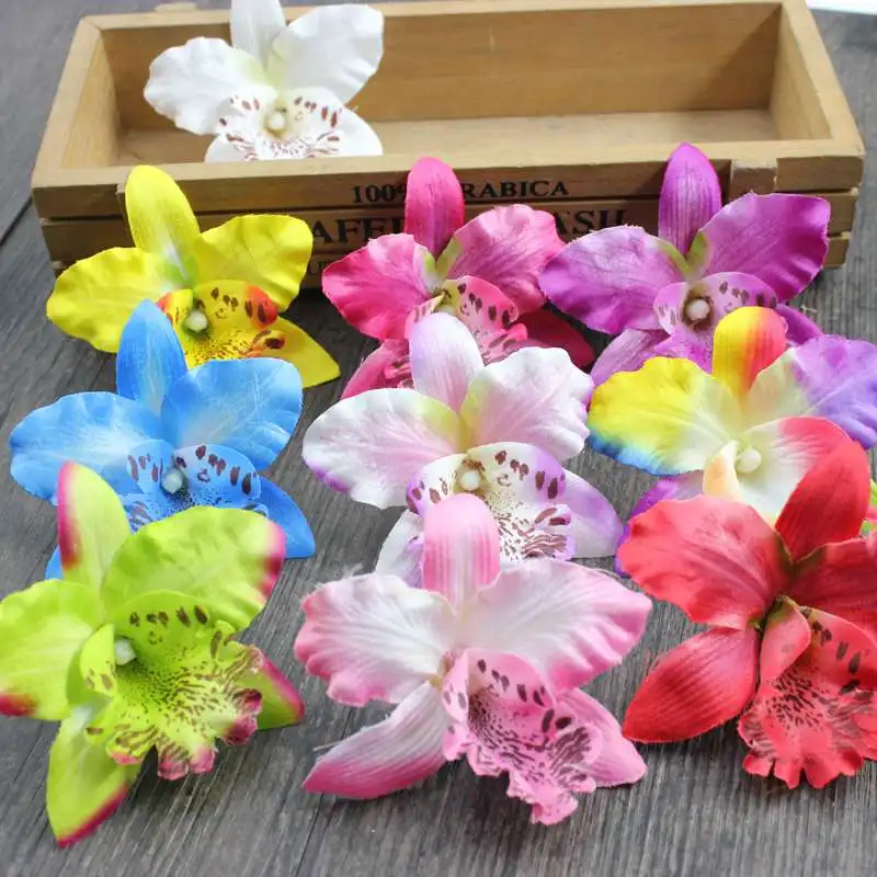 3 шт./лот, искусственные шелковые цветы орхидеи с бабочкой для свадебного украшения, вечерние, искусственные цветы для скрапбукинга, цветочный венок, аксессуары для дома