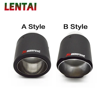 

LENTAI 1X Universal Carbon Fiber Car Exhaust Tip Pipe Covers For BMW volkswagen VW Mazda Toyota Honda Skoda Volvo Accessories