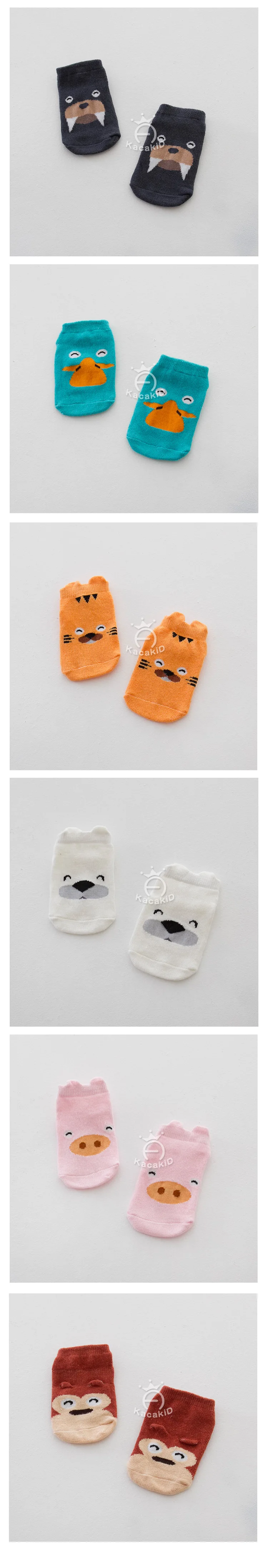Хлопковые противоскользящие Детские носки для новорожденных хлопковые носки для мальчиков и девочек милый мультфильм животных детские носки ботильоны носки-тапочки