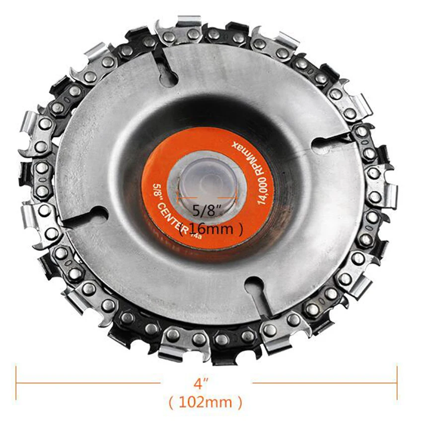 

Woodworking 100/150MM 4-1/2" Chain Plate Angle Grinding Chain Wheel Wood Carving Disc for Angle Grinder