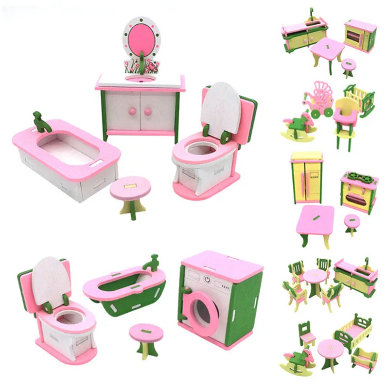 49Pcs 11 Sets Baby Wooden Furniture Doll House Miniature Child Play Toys Gifts Casinha de Boneca Poppenhuis Toys For Children 49Pcs 11 Sets Baby Wooden Furniture Doll House Miniature Child Play Toys Gifts Casinha de Boneca Poppenhuis Toys For Children