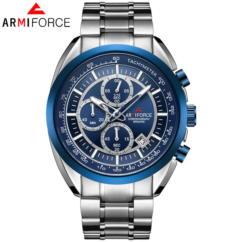 

ARMIFORCE Relogio Masculino Men Watch Top Brand Luxury Analog Quartz Watch Full Steel Comfortable Military Sports Wrist Watches