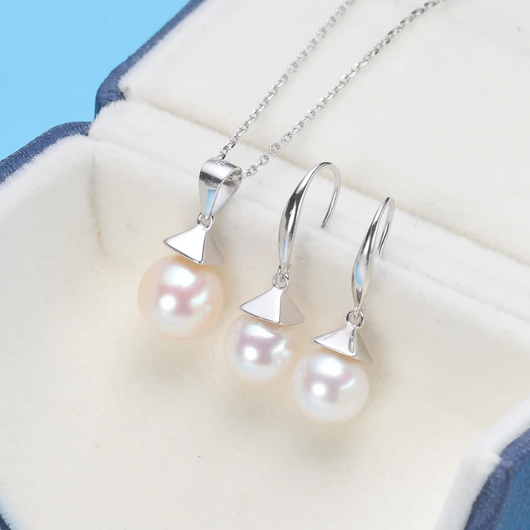 S925 Sterling Silver Pearl вечерние Цепочки и ожерелья серьги крепления выводы красивый комплект ювелирных изделий Запчасти фитинги Для женщин