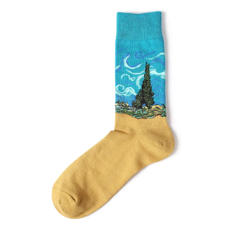 [COSPLACOOL] художественные носки Ван Гога с абстрактным рисунком маслом, мужские носки унисекс в стиле Харадзюку, хлопковые носки, новинка, забавные - Цвет: 5