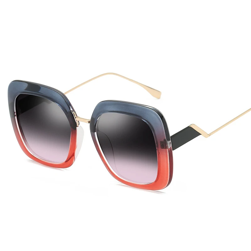 Новые модные квадратные солнцезащитные очки для женщин брендовые Дизайнерские мужские черные розовое зеркало градиентные солнцезащитные очки oculos de sol feminino - Цвет линз: 8