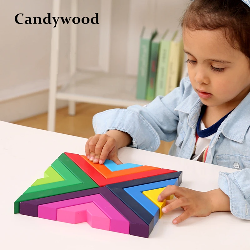 2018 nouveau Puzzle en bois à Angle droit jeux de Puzzle jouets éducatifs pour enfants Puzzle bois développement jouets pour garçons filles
