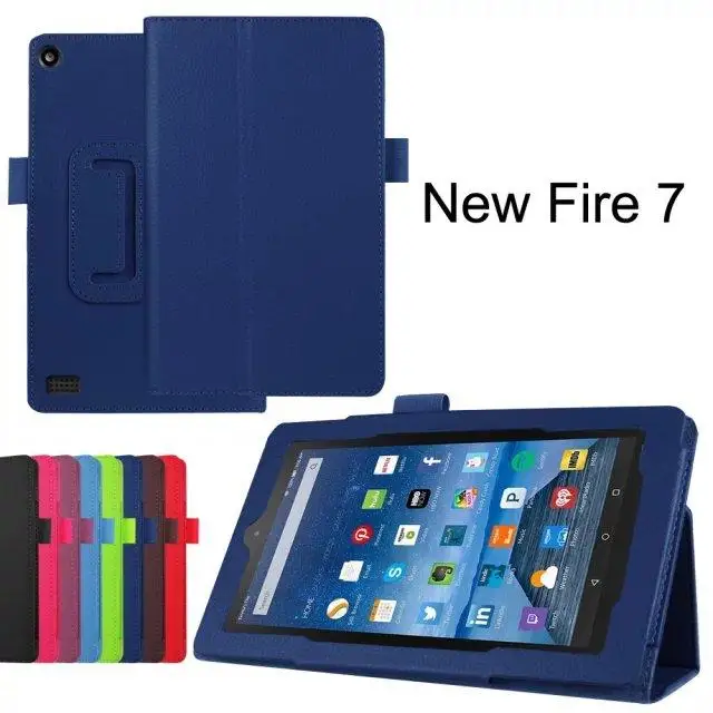 

Leather Stand Smart Case Cover For new kindle fire 7 2015 7" para e-Book Cases For Amazon new Fire 7 2015 free shipping