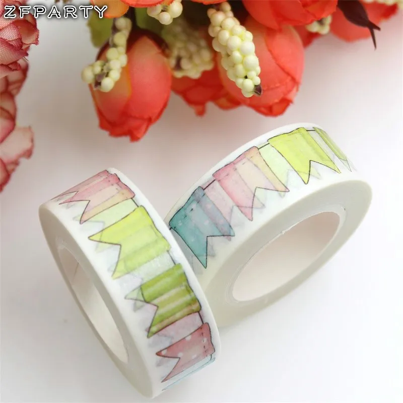 

ZFPARTY 15mm*10m Adhesive Tape for Scrapbooking DIY Craft Sticky Deco Masking Japanese Paper Washi Tape Banner