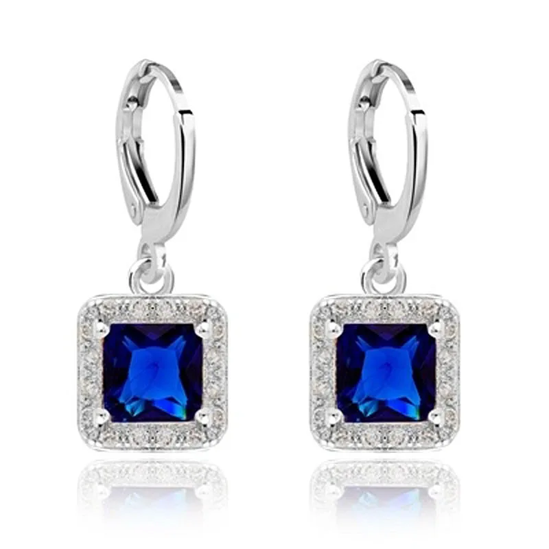 Кольцо с голубым камнем, белый камень, серебряное кольцо, популярные большие кольца с кристаллами для женщин, модные ювелирные изделия Anillos Mujer O4K027