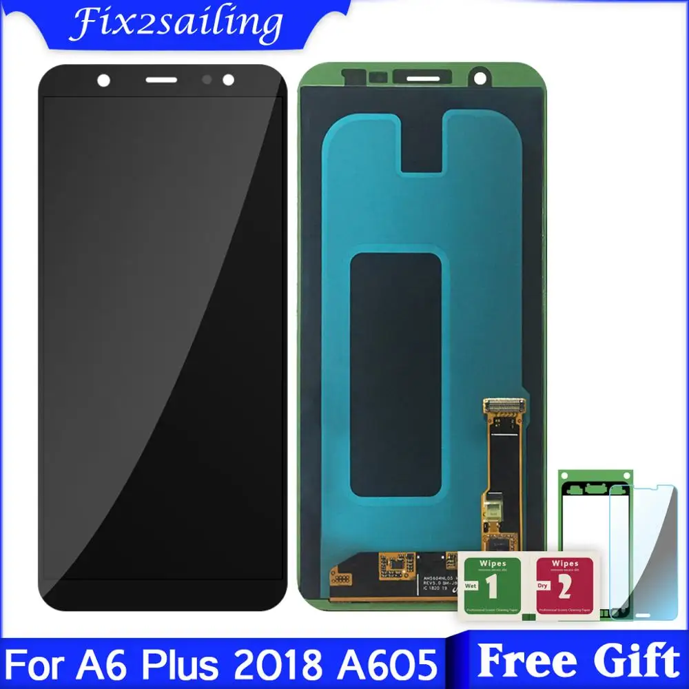 ЖК дисплей AMOLED для Samsung Galaxy A6/A6 Plus 2018 A600 A600F A605 A605F с сенсорным экраном и