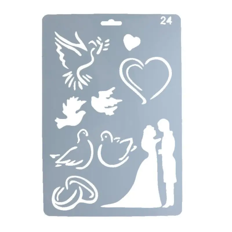 

Mandarin Duck Lover Theme Lace Stencils for Painting Plastic Pochoir Templates DIY Scrapbooking Photoalbum Diary Drawing Tools