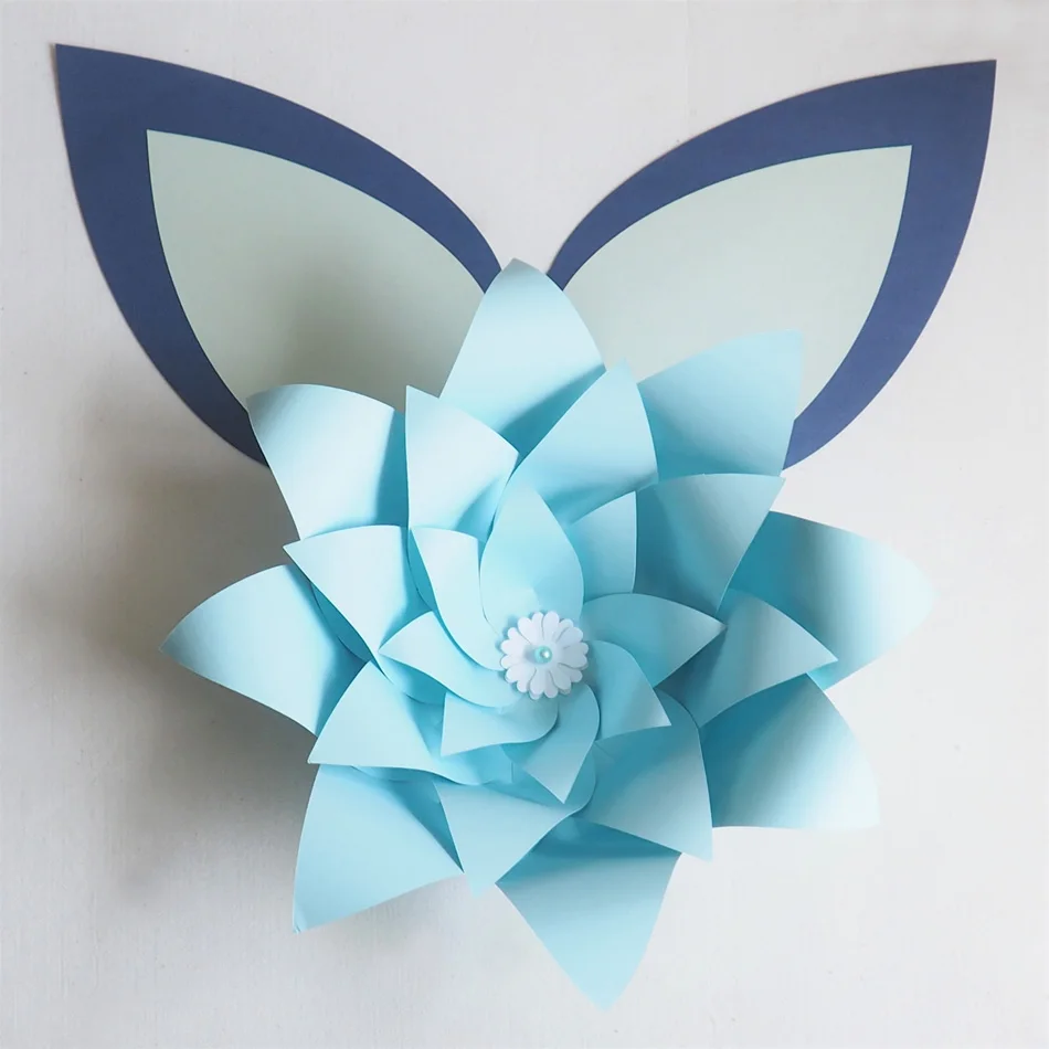 Us 2809 20 Offdiy Large Paper Flowers Giant Rose Fleurs Backdrops 1 Piece 40cm 2 Ears For Wedding Decorations Nursery Kids Birthday Video In