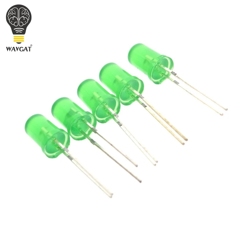 100 шт. диоды с широким углом 5 мм 520 535нм 1 8 2 0 в|led diode|light emitting diodeemitting diode |