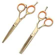 2pcs 1 Set 5.5 inch Stainless Steel Hairdressing Scissors Shears Kit Barber Thinning Hair Cutting Set Salon Hair Styling Tool