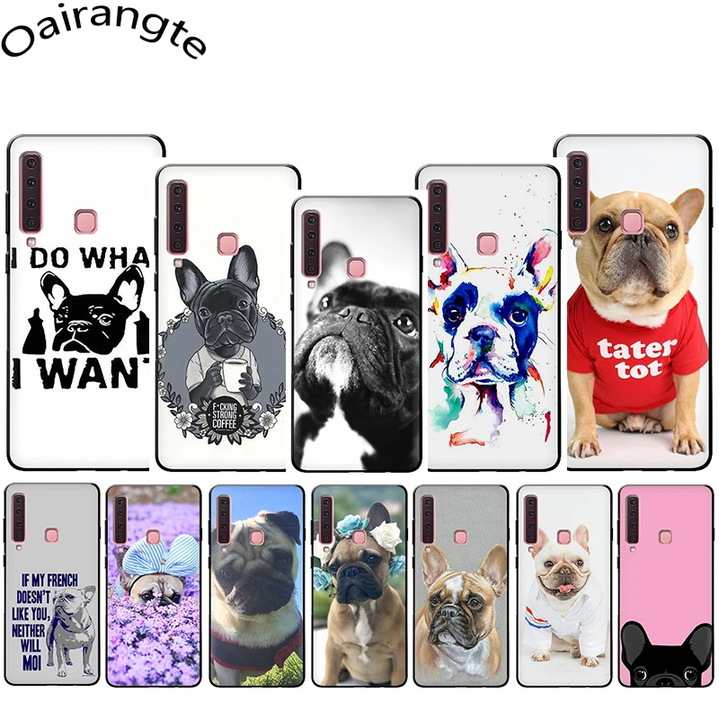 Мягкий чехол для телефона с изображением французского бульдога мопса Samsung Galaxy A6 7