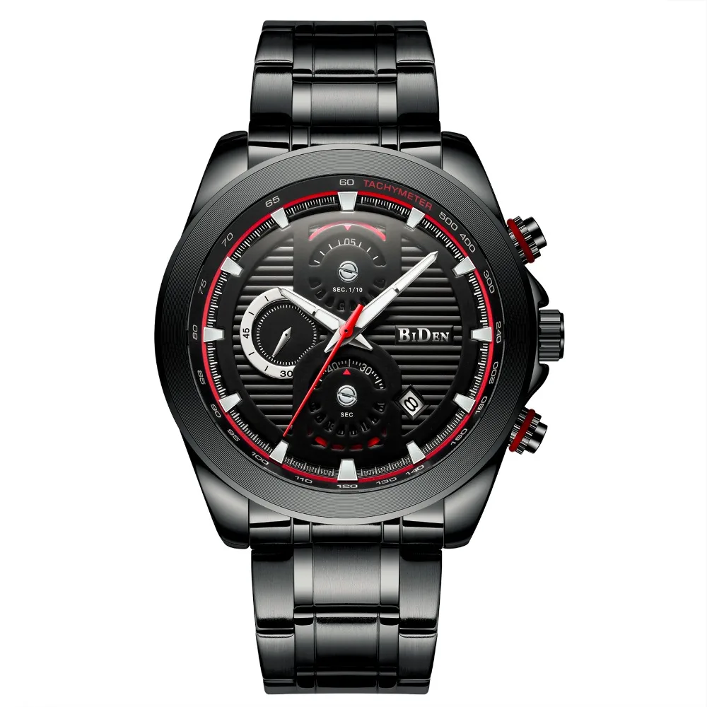 

Fashion BIDEN Men Stainless Steel Quartz Watches Men's Business Analog Wristwatch Male Gifts Clock Relogio Masculino Quality