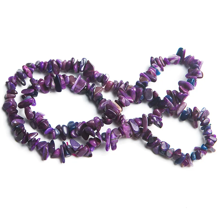 South African Genuine Purple Natural Sugilite Bracelets For Women Lady Irregular Crystal Bead