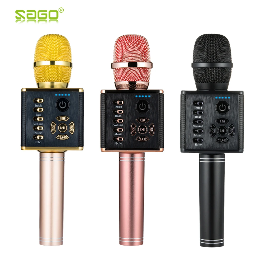 

Sago Wireless Portable Karaoke Microphone with LED Light Speaker Bluetooth for Smartphone Perfect Home KTV Karaoke Singing