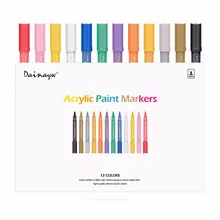 Dainayw 12 акриловая краска маркер ручка водоотталкивающие чернила художественный маркер для ткани стеклянная краска ing Meta Кружка керамика DIY ремесла