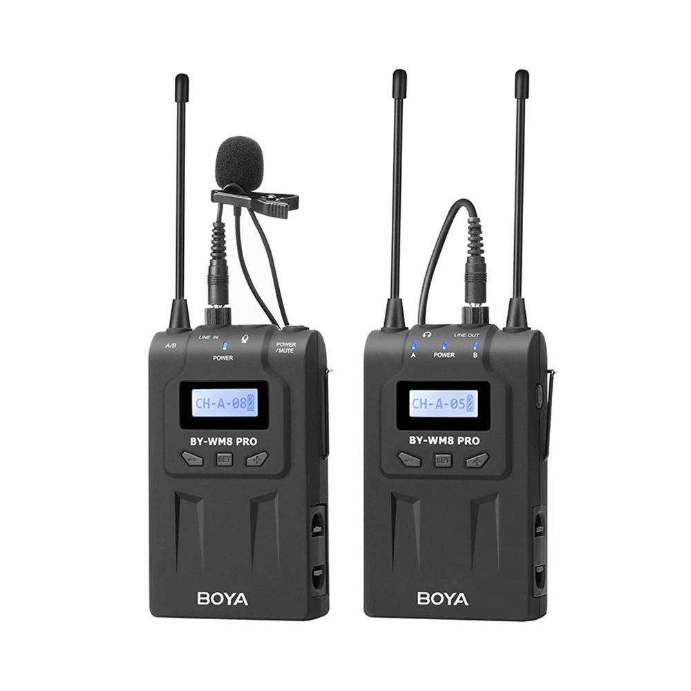 BOYA BY-WM8 Pro-K1 48 каналов UHF беспроводной микрофон системы(1 передатчик+ 1 приемник) для Canon Nikon sony DSLR камер