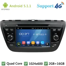 Quad Core 7″ 1024*600 2Din Android 5.1.1 Car DVD Player Radio Stereo BT FM DAB+ 3G/4G WIFI GPS Map For Suzuki SX4 S-Cross 2014