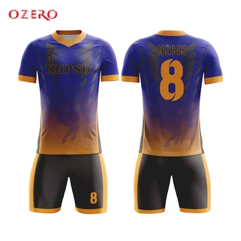 

slim fit quick dry royal blue cutting and sewing mesh practice club soccer jersey t shirt and short