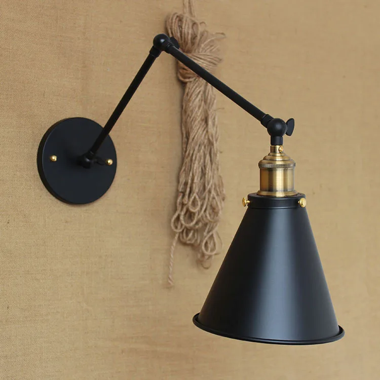 

American countryside style simple Ajustable bed lamp aisle warehouse entrance channel RH wall lamp industrial E27 Bulb Fixtures