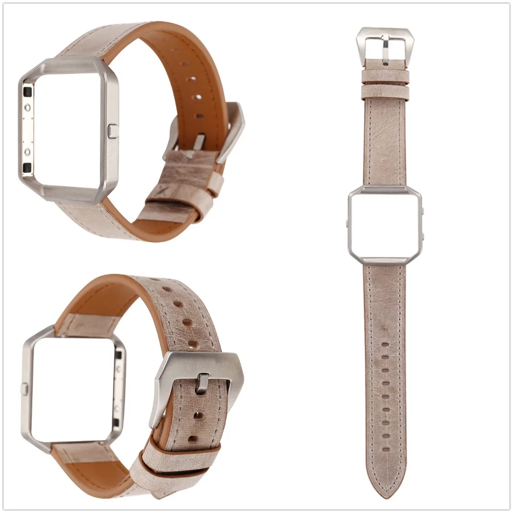 Luxury Leather Strap WatchBand For Fitbit Blaze with frame replacement bracelet wristband for Fitbit Blaze smart watch band