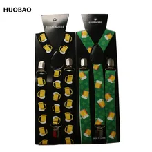 Новая мода 2,5 см Широкий brace Регулируемый клип на мультфильм пиво шаблон подтяжки для мужчин и женщин